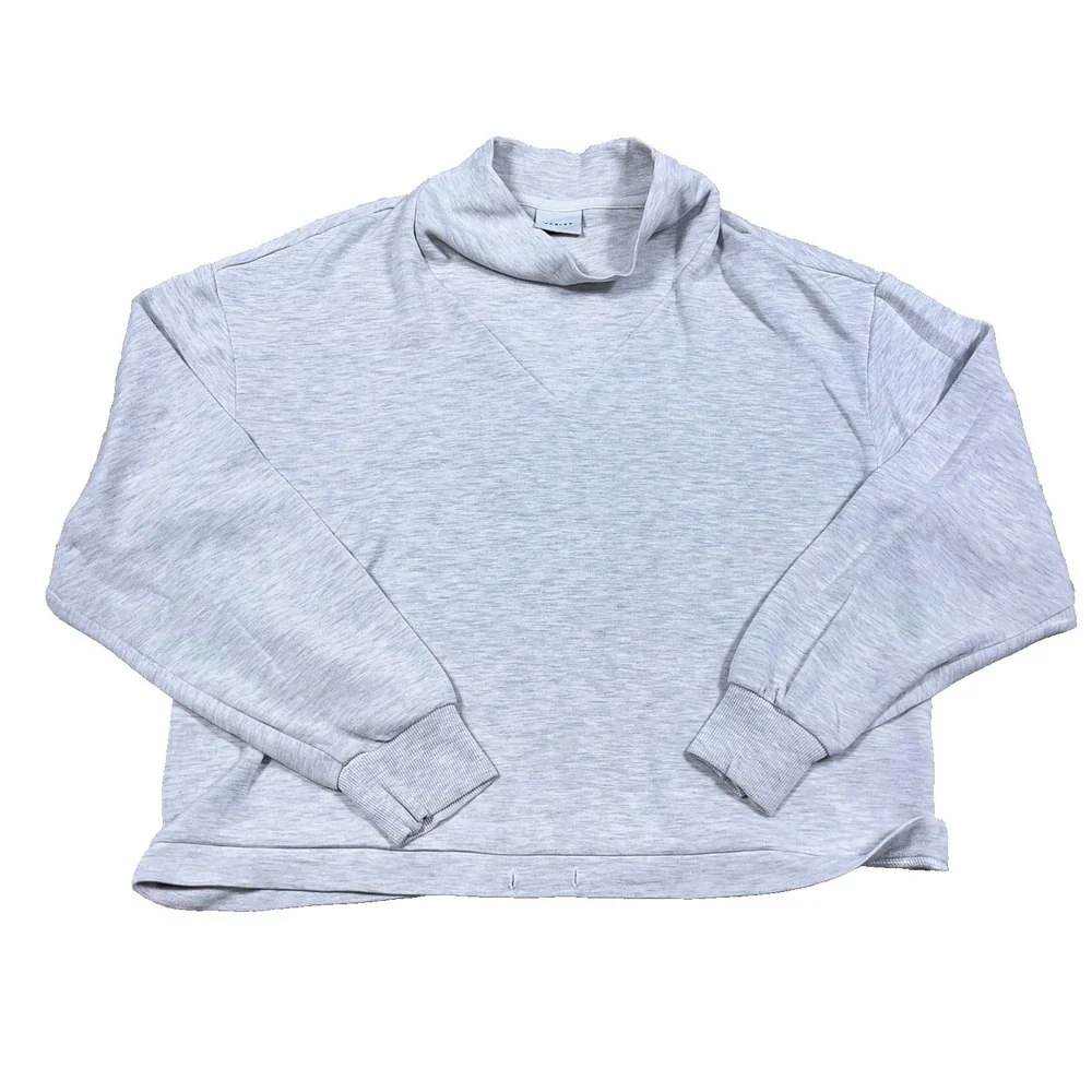 Varley Betsy Sweater Women Medium Gray Pullover Turtleneck Gym Lightweight